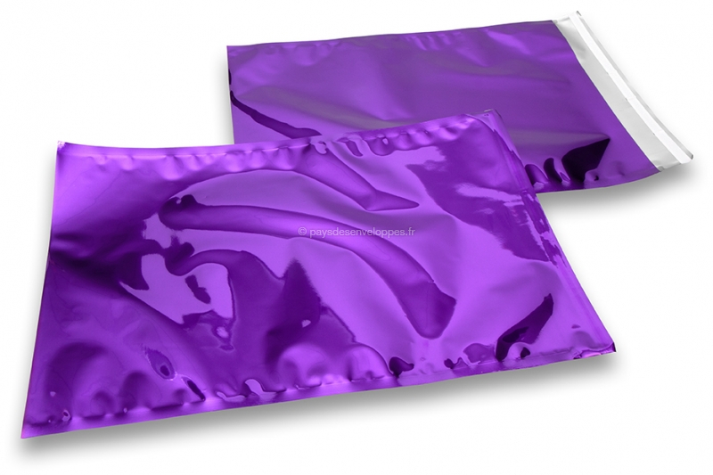 Enveloppes aluminium métallisées colorées - violet 229 x 324 mm