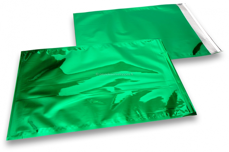 Enveloppes aluminium métallisées colorées - vert 320 x 430 mm