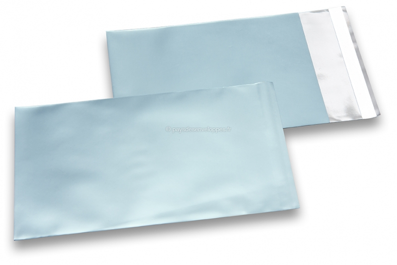 Enveloppes aluminium métallisées mat - bleu glacial 114 x 162 mm