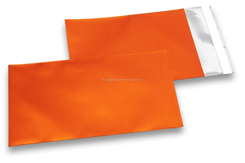 Enveloppes aluminium métallisées mat - orange 114 x 162 mm