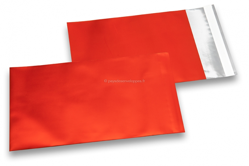 Enveloppes aluminium métallisées mat - rouge  114 x 162 mm