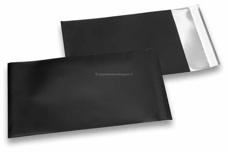 Enveloppes aluminium métallisées mat - noir 114 x 162 mm