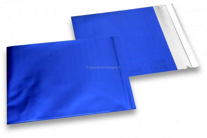 Enveloppes aluminium métallisées mat - bleu foncé 165 x 165 mm
