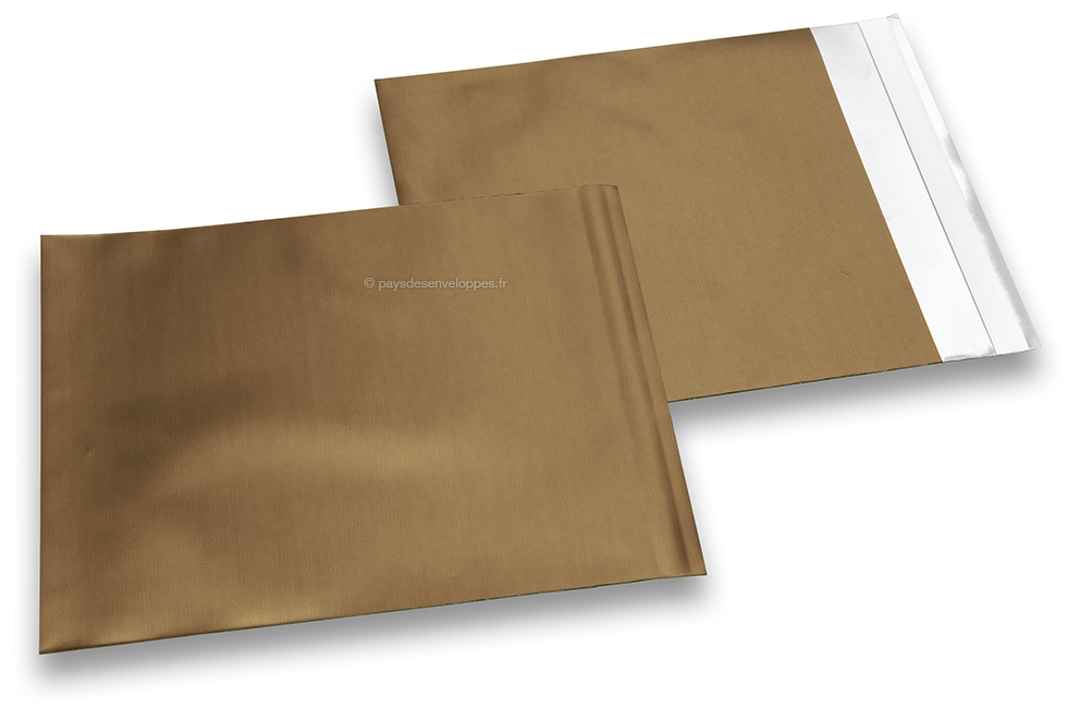 Enveloppes aluminium métallisées mat - bronze 165 x 165 mm