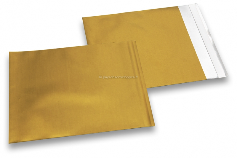 Enveloppes aluminium métallisées mat - or 165 x 165 mm
