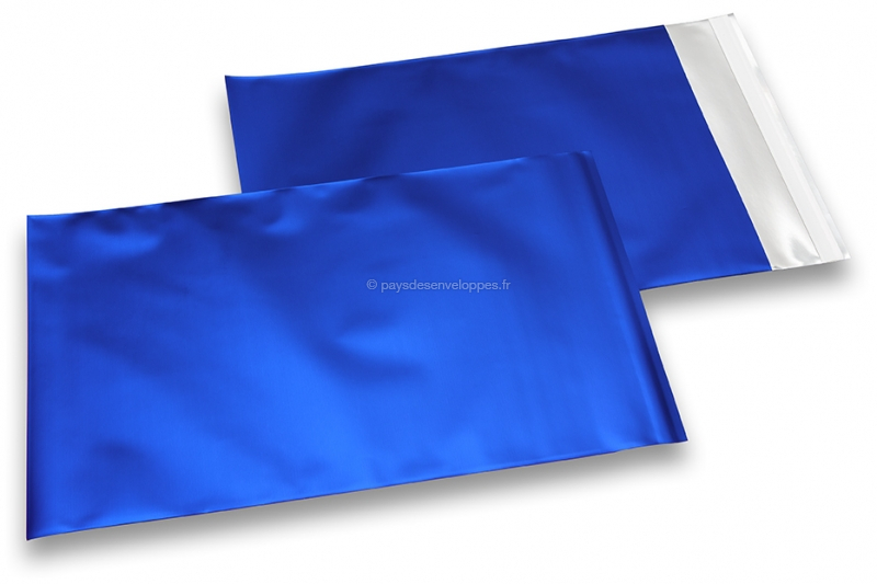 Enveloppes aluminium métallisées mat - bleu foncé  180 x 250 mm