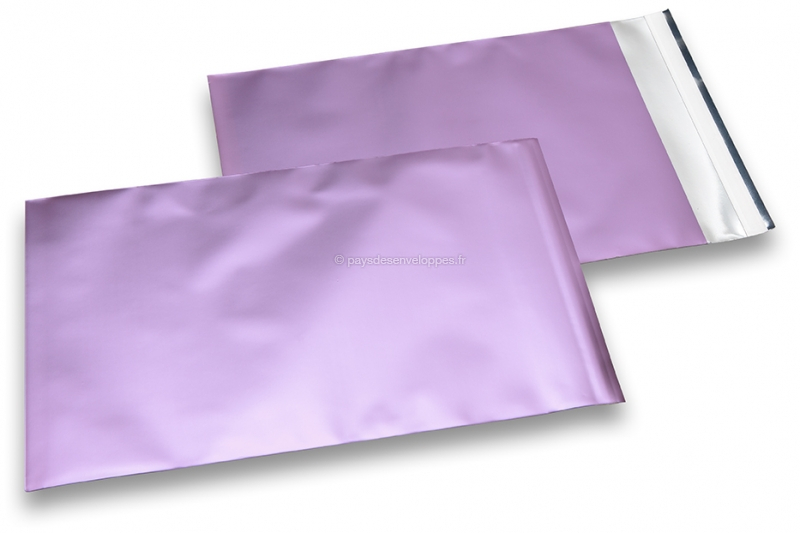 Enveloppes aluminium métallisées mat - lila 180 x 250 mm