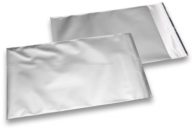  Enveloppes aluminium métallisées mat - argent  180 x 250 mm
