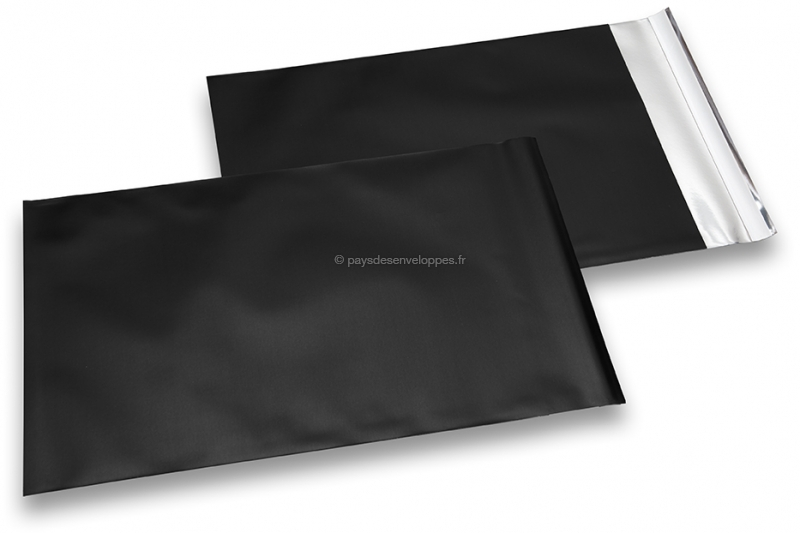 Enveloppes aluminium métallisées mat - noir 180 x 250 mm