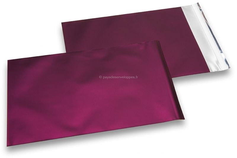 Enveloppes aluminium métallisées mat - bordeaux 230 x 320 mm
