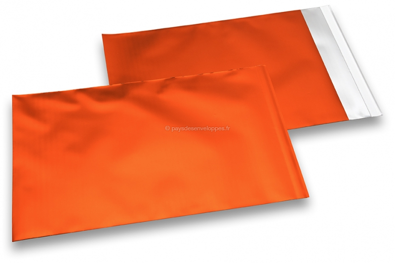 Enveloppes aluminium métallisées mat - orange 230 x 320 mm