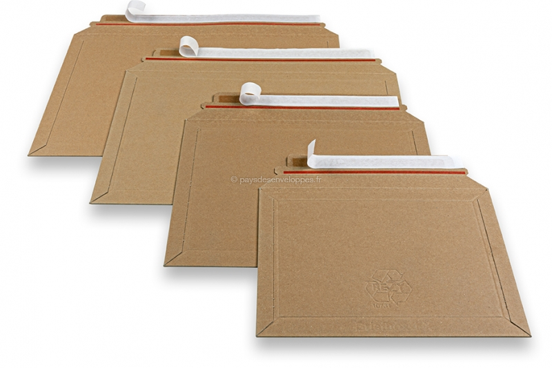 ENV A4 Lot de 20 enveloppes dexpédition en carton ondulé avec fermeture autocollante et ficelle douverture Marron 250 x 350 x 50 Marron 