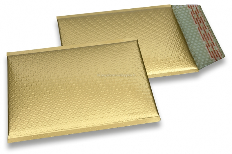 Enveloppes à bulles ECO métallisées mat colorées - or 180 x 250 mm