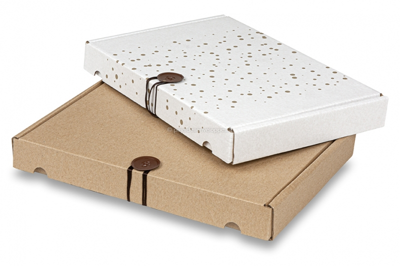 Boîte carton extra-plate 16,5 x 12,5 x 2 cm A6 expédition, brun - GB