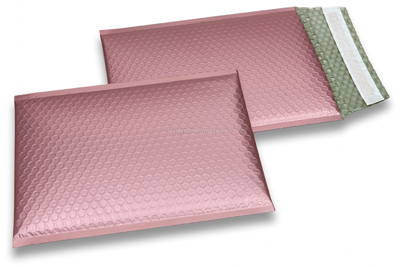 Enveloppes à bulles ECO métallisées mat colorées - doré rose 180 x 250 mm