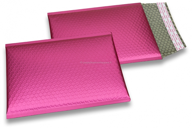 Enveloppes à bulles ECO métallisées mat colorées - rose 180 x 250 mm