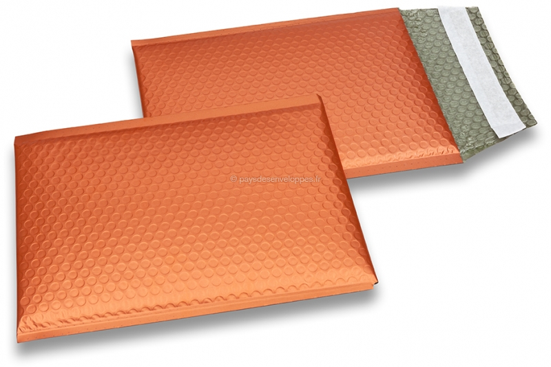 Enveloppes à bulles ECO métallisées mat colorées - orange 180 x 250 mm
