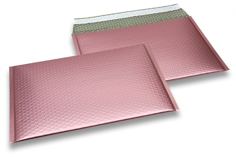 Enveloppes à bulles ECO métallisées mat colorées - doré rose 235 x 325 mm