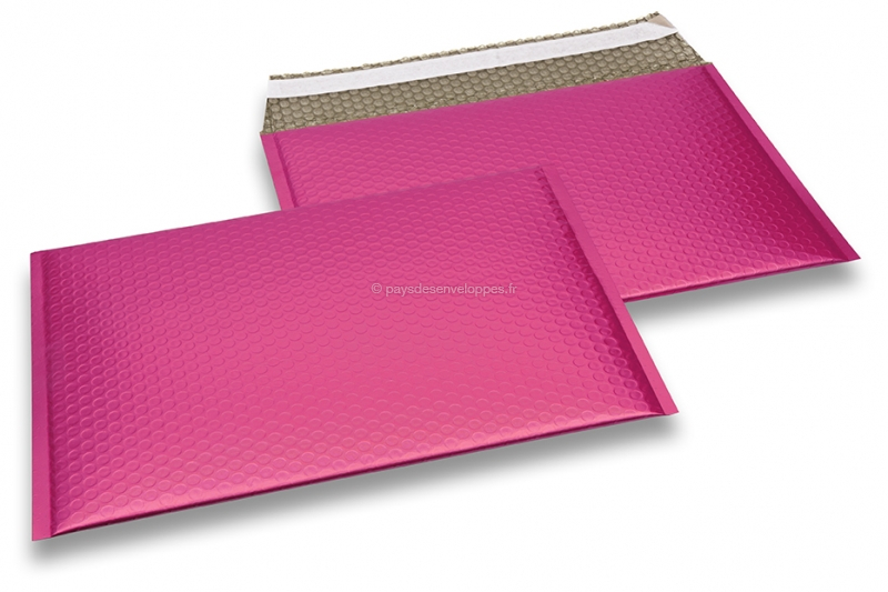 Enveloppes à bulles ECO métallisées mat colorées - rose 235 x 325 mm