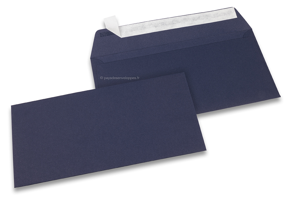 Enveloppes papier colorées - Bleu foncé, 110 x 220 mm
