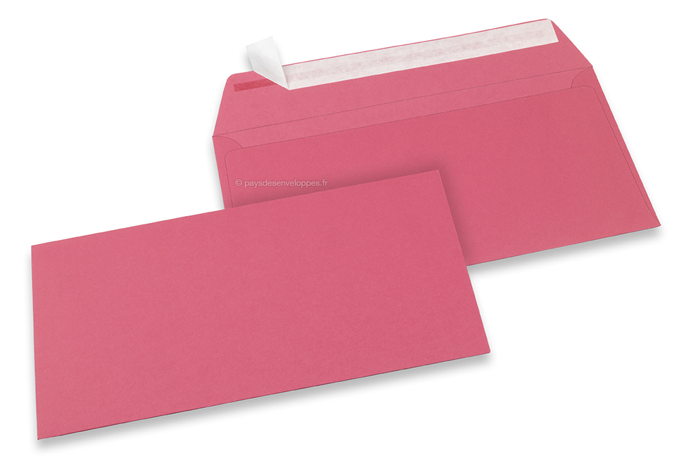 Enveloppes papier colorées - Rose, 110 x 220 mm