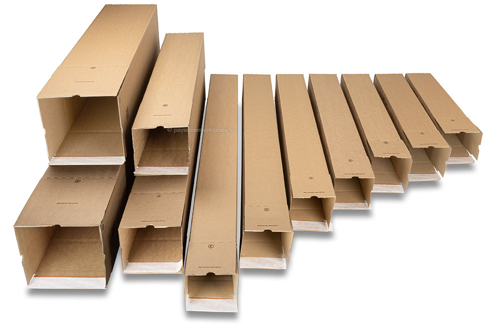 Tubes d'expédition carrés avec bande adhésive QuattroStar - Collection complète 