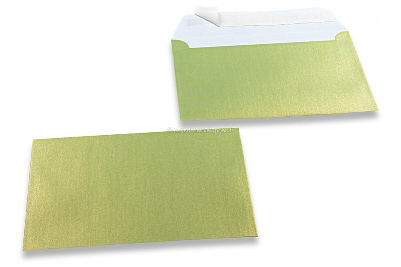 Enveloppes de couleurs nacrées - Vert lime, 114 x 162 mm
