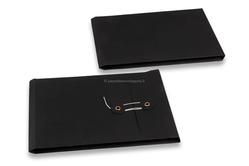 Enveloppes à fermeture Japonaise - 162 x 229 x 25 mm, noir