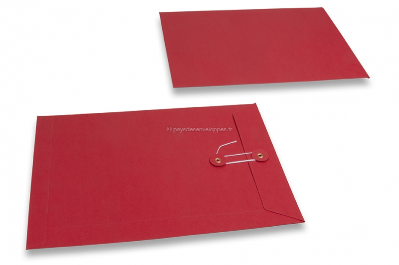 Enveloppes à fermeture Japonaise - 229 x 324 mm, rouge