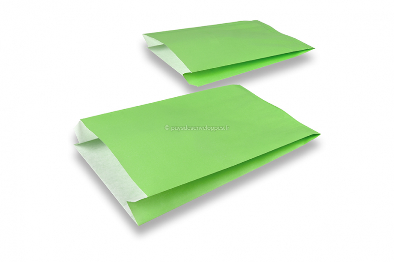 Sachets cadeaux en papier kraft couloré - vert, 150 x 210 x 40 mm