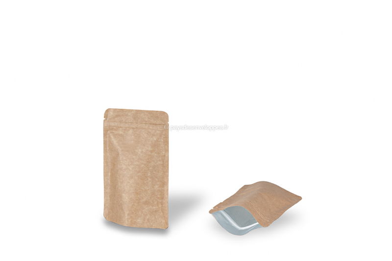 Sachets kraft brun - 110 x 185 x 70 mm, 250 ml