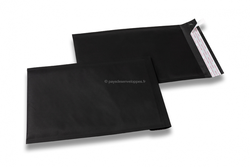 14x20 Cm, Carton Luxe, Enveloppe Modèle Bouche Ouverte - Couleur noire
