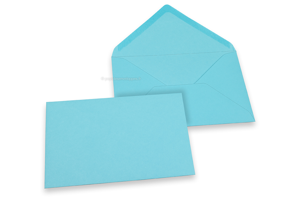 Enveloppe carrée 14x14 bleue - Mine Azimutée