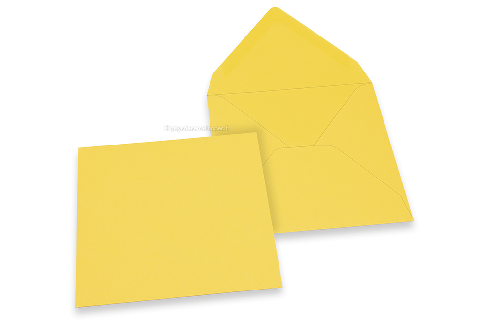 Enveloppes colorées pour cartes de voeux - jaune bouton d'or, 155 x 155 mm