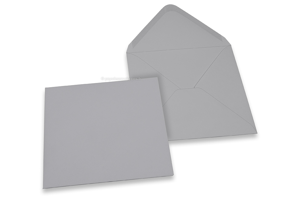 Enveloppes colorées pour cartes de voeux - gris, 155 x 155 mm