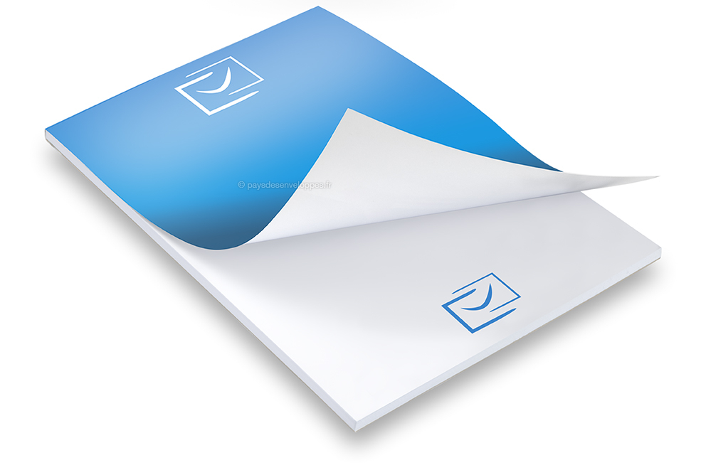 Bloc-notes personnalisé - 210 x 297 mm, couverture avec finition brillante