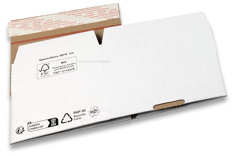 Caisse carton fond automatique - blanc, 160 x 130 x 70 mm - SPX1