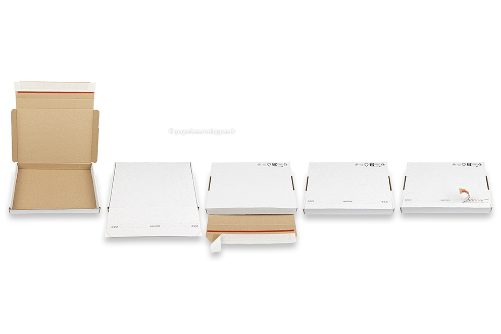 Boîte postale pliante extra-plate avec bande adhésive